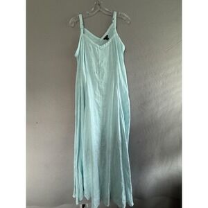 Torrid Dress Womens 0 Blue Gauze V Neck Maxi Strappy Lined Sundress Summer